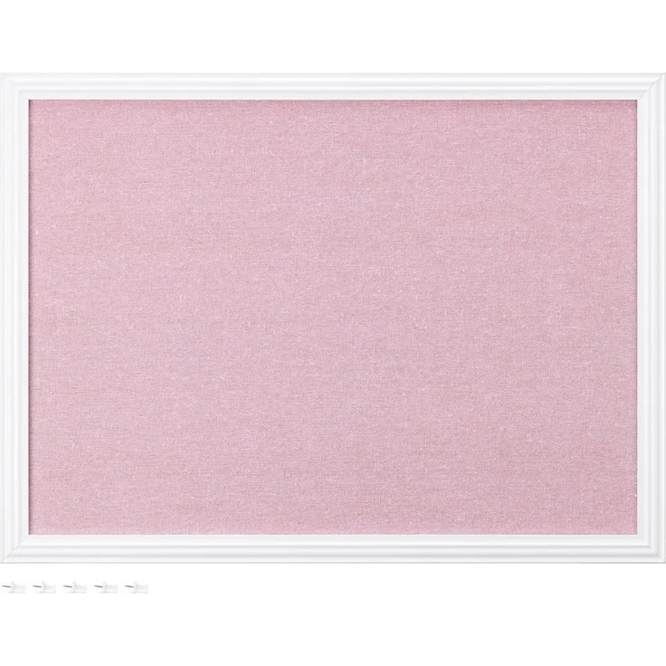Navaris Memoboard Memoboard mit Leinenoberfläche - Memoboard 58x43 cm Leinen - Weiß Rosa, (1-tlg) – Bild 1