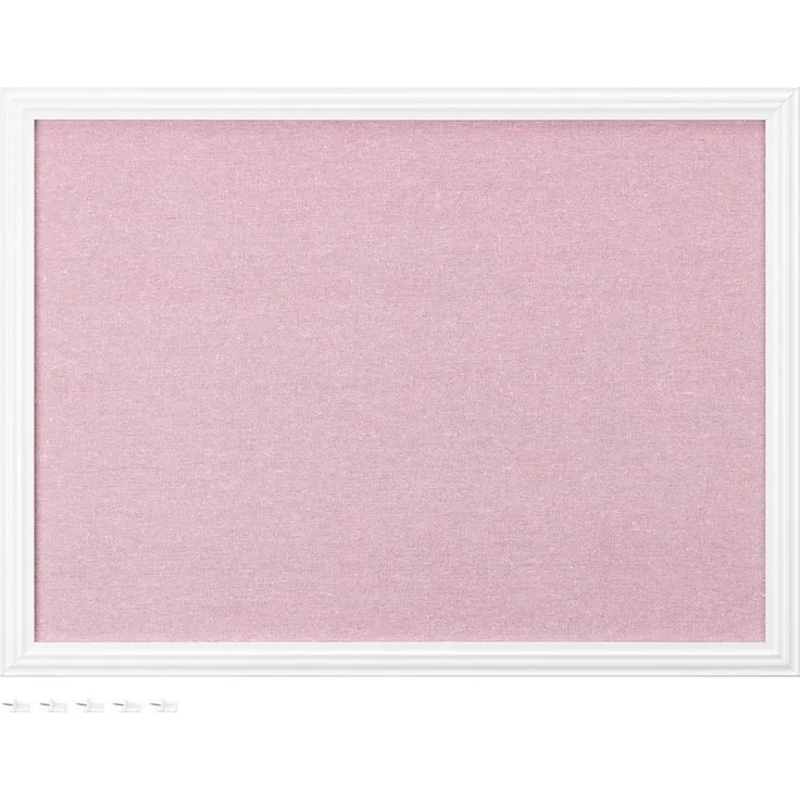 Navaris Memoboard Memoboard mit Leinenoberfläche - Memoboard 58x43 cm Leinen - Weiß Rosa, (1-tlg)