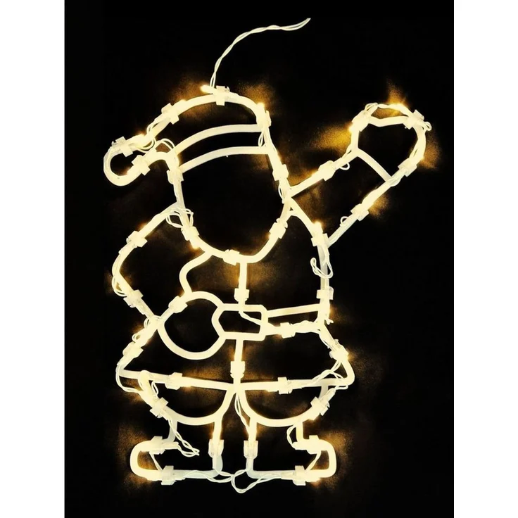 Spetebo LED Fensterbild LED Fenster Silhouette Tannenbaum mit Dual Timer, Dual-Timer, LED fest verbaut, warm weiß, Deko Weihnachts Beleuchtung Fensterbild Batterie betrieben – Bild 1