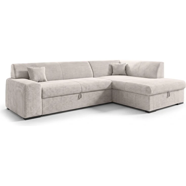 AX LIVING Eckcouch Weiß Lucera 260 cm Elfenbeinweiß Schlafsofa R – Bild 4