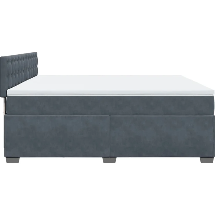 vidaXL Boxspringbett mit Matratze Dunkelgrau 200x200 cm Samt 3286415 – Bild 8