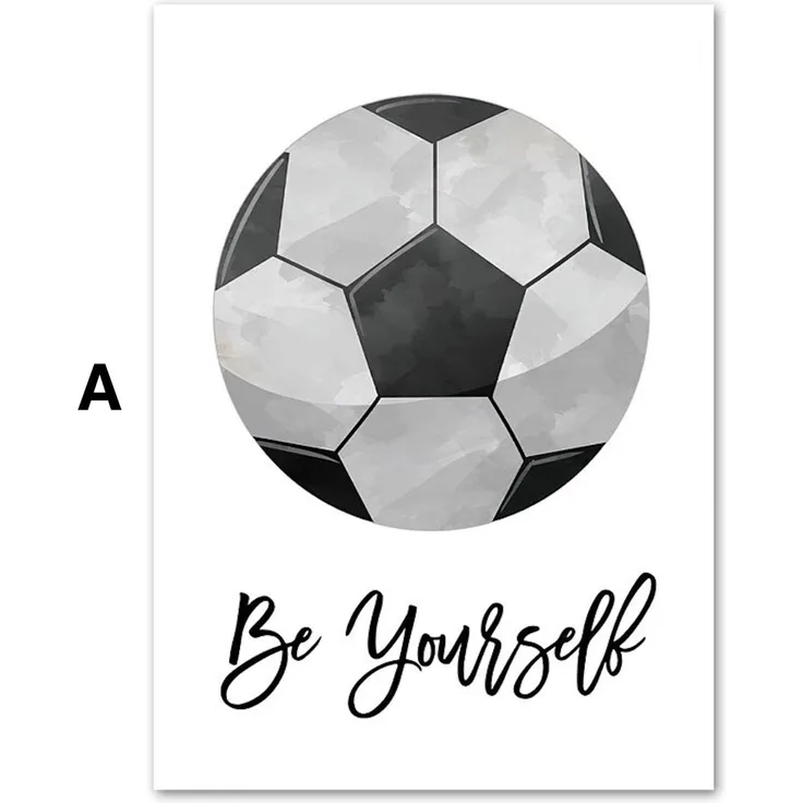 Poster Kinder Sportbälle Fußball Basketball Baseball Football Golfball und Eishockeypuck als Deko Print ohne Rahmen - A / 30X40cm