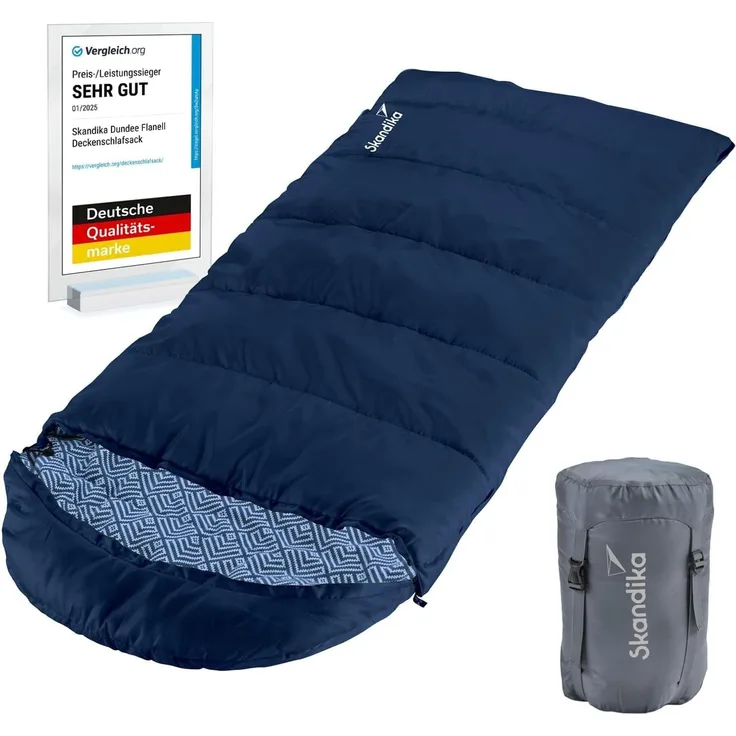 Skandika Kinderschlafsack Dundee Junior, Baumwolle, wasserabweisend, 3 Jahreszeiten, für Kinder, bis -15 °C