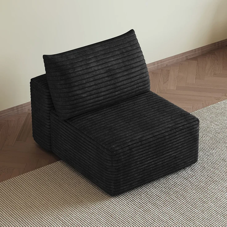 ZUBALIYA SchlafSofa mit Cordbezug, modular aufgebaut, ohne aufwendige Montage, für Wohnzimmer und Apartments – Bild 2