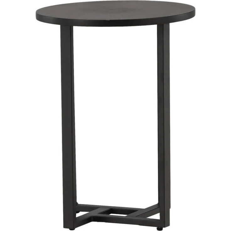Livetastic Couchtisch, Schwarz, rund, aus Metall und furniertem Holzwerkstoff, 40x55x40 cm, einfacher Aufbau