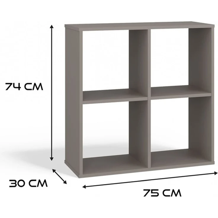 Selsey 'Malax' Offenes Standregal, 4 Fächer, Grau, 75 x 74 x 30 cm – Bild 4