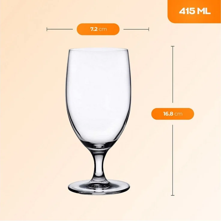 Pasabahce Gläser-Set Reserva Bierglas, 6-tlg, Glas, 415ml, 6er Set, ideal für Pils, Weizen & Craft-Biere – Bild 3