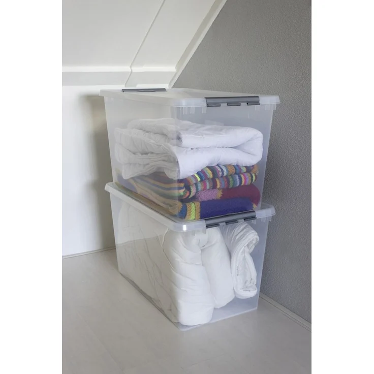 Sunware Aufbewahrungsbox Q-Line 150L transparent 80 x 50 x 48,4 cm – Bild 2