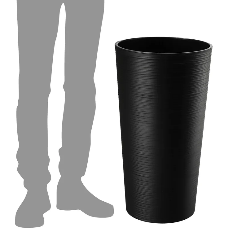 KADAX Blumentopf Blumentopf 57cm Abdeckung mit Einsatz Blumenständer Kunststoff Schwarz – Bild 7
