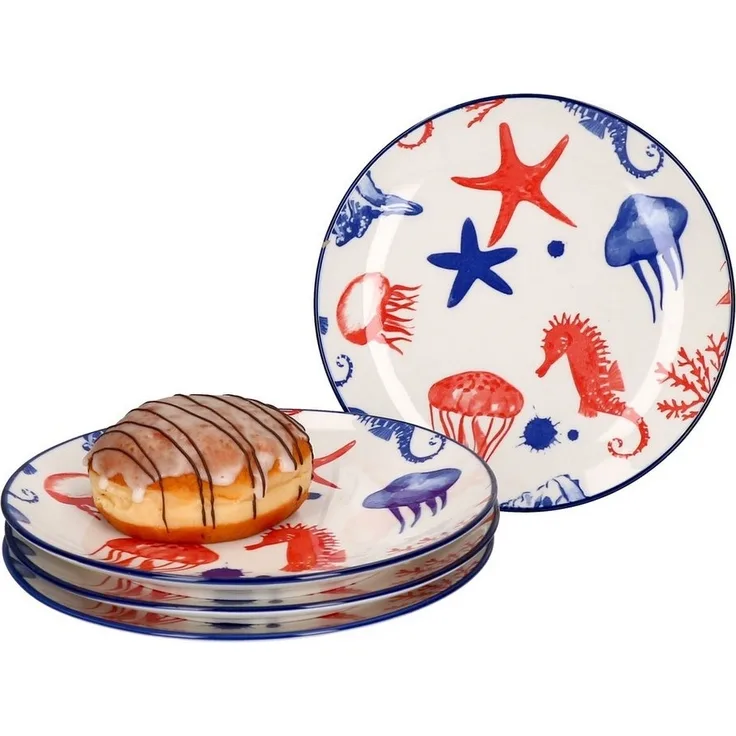 Seaside 4er Set Kuchenteller Dessert 4 Personen Ø 20 cm Seestern Ritzenhoff