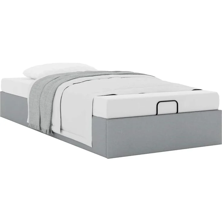 vidaXL Ottoman-Bett ohne Matratze Hellgrau 90x200 cm Stoff 3310847 – Bild 3
