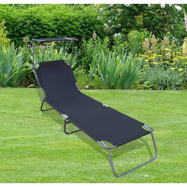 VCM Sonnenliege Dach 917008 Anthrazit L. 185 x H. 24 x B. 55 cm – Bild 4