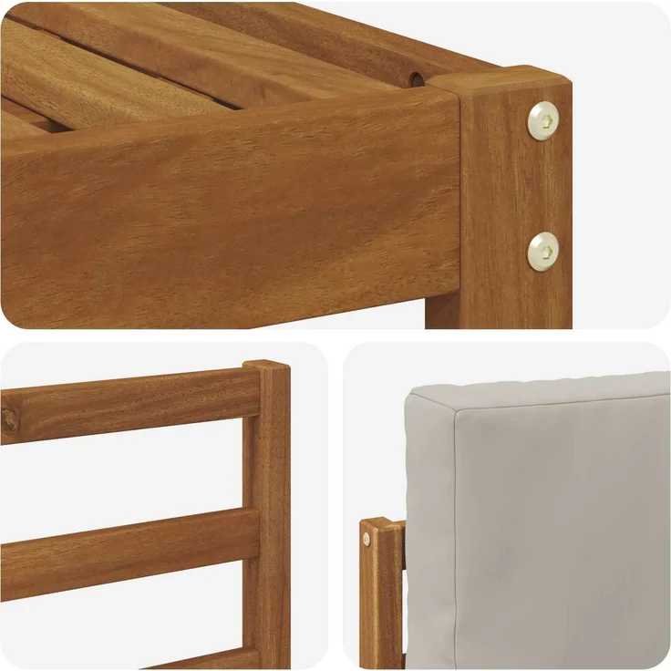vidaXL Outdoor-Sofagarnitur 6 stk. Natürlich und Hellgrau 3366764 – Bild 5