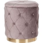 Pouf PUEBLO 2er Set Taupe Samtstoff 40 33 cm 40 33 cm