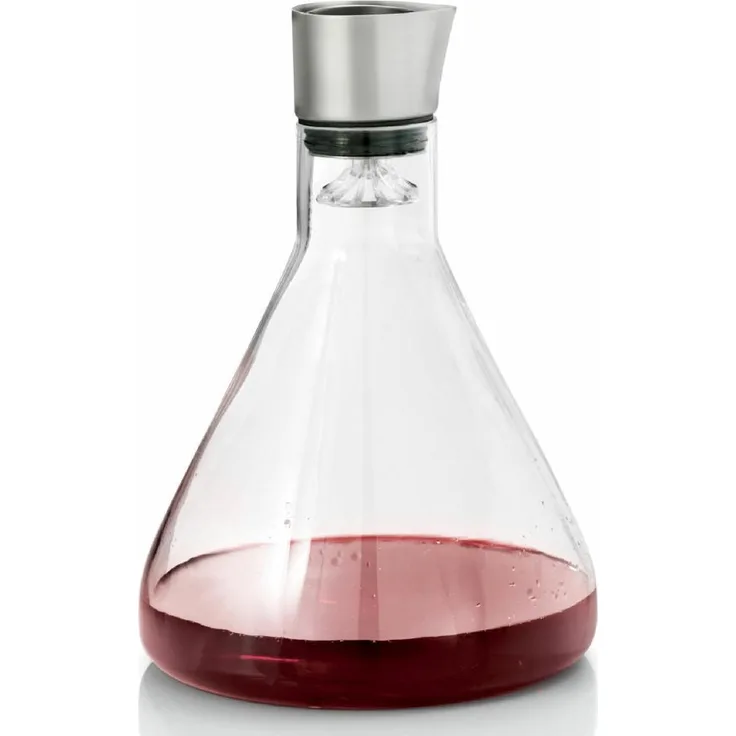 Blomus Dekantierkaraffe Delta für Wein, Glas, Edelstahl matt, 25,5x18 cm, 63482