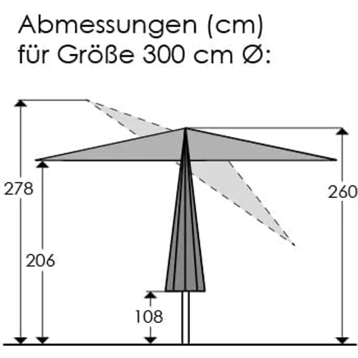 Schneider Alu/Stahl Kurbelschirm Adria 300cm Knicker Stock 48mm PES natur – Bild 9