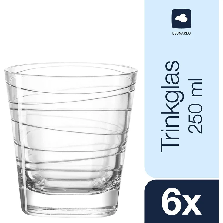 Leonardo VARIO Struttura Trinkglas klein 250 ml 6er Set – Bild 2