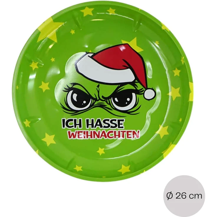 Annastore Gebäckteller 4 x Gebäckteller - Dekoteller "Festtags-Muffel" aus Metall Ø 26 cm, (4-tlg), Anti Weihnacht Plätzchenteller aus Metall – Bild 3