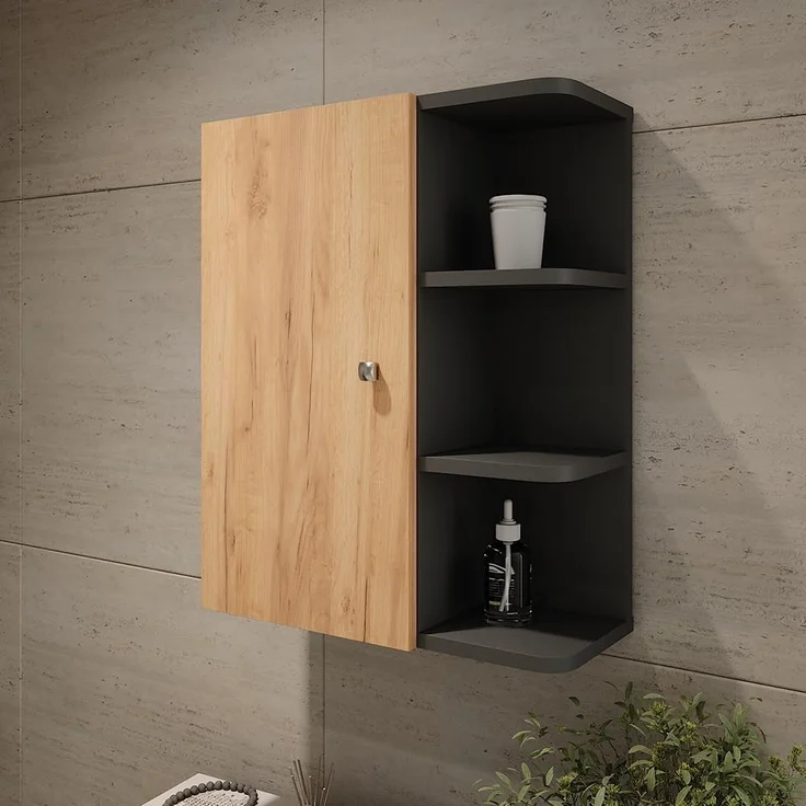 Hängeschrank Fynn Anthrazit/Goldkraft Eiche 47.2 x 59.2 cm Vicco – Bild 2