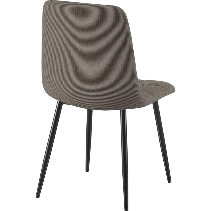 CLP 2er Set Esszimmerstuhl Tilde gepolstert mit Rückenlehne bis 150 kg belastbar - Farbe:taupe;Material:Cord – Bild 5