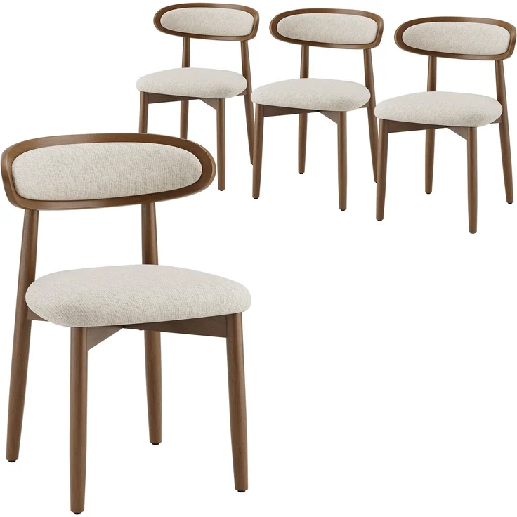 MALOL Esszimmerstühle 4er Set, Stühle Esszimmer, Ergonomischer Küchenstuhle mit Massivholzrahmen, 5cm Schaumpolsterung, Bequeme Polstersitzfläche, KüchenKüchenstuhle für Zuhause und Gewerbe, Beige