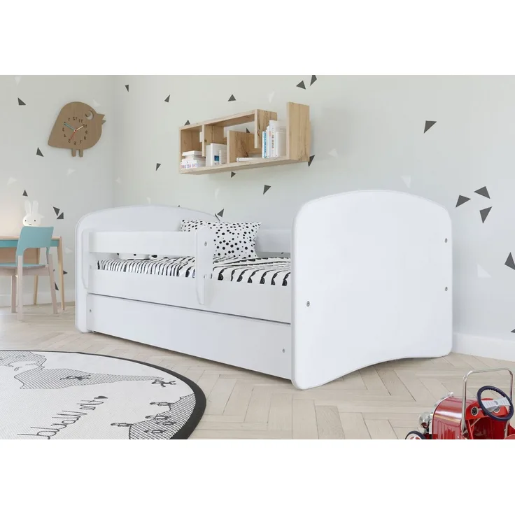 Bjird Kinderbett Babydream 180x80 cm 160x80 cm 140x70 cm (optional mit Matratze, mit Schublade Rausfallschutz und Lattenrost), verschieden Farben und Varianten für Mädchen und Jungen