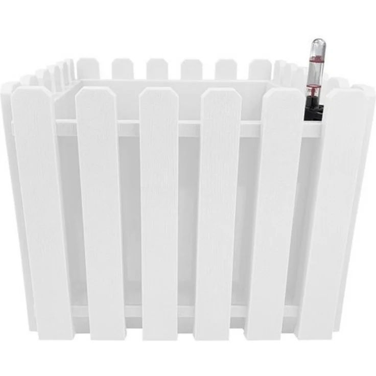 HTI-Living Blumentopf Blumentopf mit Wasserspeicher Nessa eckig weiß (Stück, 1 St, 1 Blumentopf), aus Kunststoff mit Wasserstandsanzeiger – Bild 2