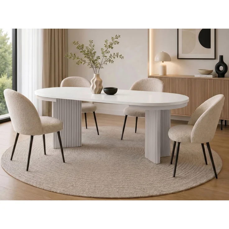 Beautysofa Esstisch PRESTIGE runder Design-Tisch ausziehbar Ø 100–180 cm oder Ø 120–200 cm (Metallbeinen, hitze- und verfärbung beständig), verschiedene Farben – Bild 1