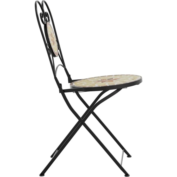 vidaXL Bistrostühle 2 Stk. Klappbar Terrakottarot und Weiß Keramik 4003407 – Bild 10