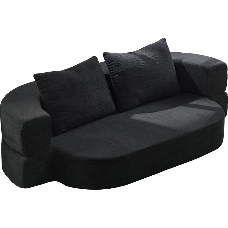 Schlafsofa 3-in-1, faltbar mit Memoryschaum, 200x130x60 cm, Schwarz – Bild 5