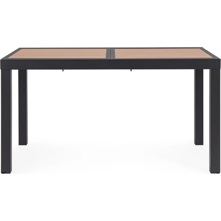 Gartenesstisch Hilja Aluminium in Holzoptik, modern skandinavisch, ausziehbar, anthrazit – Bild 2