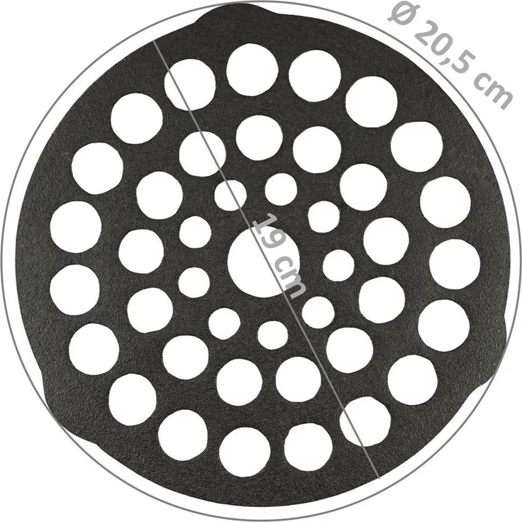 BBQ-Toro Grillrost Dutch Oven Einsatz aus Gusseisen, Ø 20, Dreibein Pfannenknecht – Bild 2