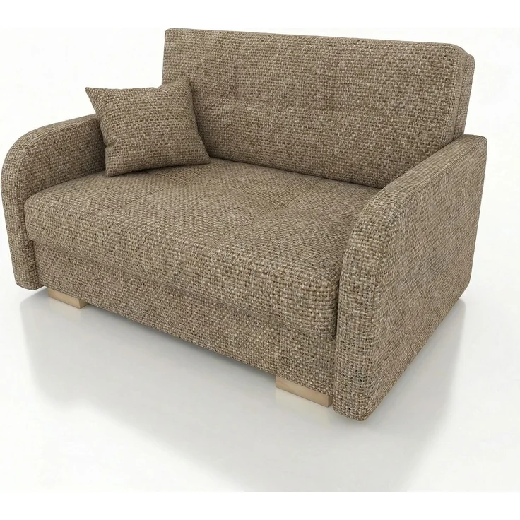 Wohnero24 Schlafsofa POLINA 2 136x95 cm 113x195 cm mit Bettkasten 2 Sitzer Sofa mit Schlaffunktion kleines Schlafsofa ausziehbar für Gästezimmer - Braun – Bild 2