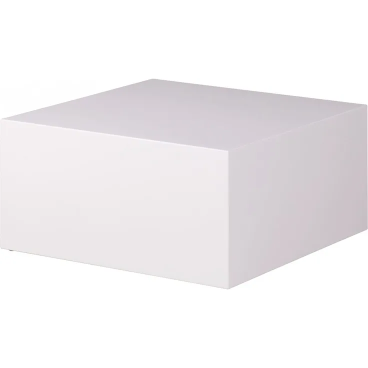 Wohnling Couchtisch MONOBLOC 60 x 60 x 30 cm Hochglanz MDF Weiß lackiert