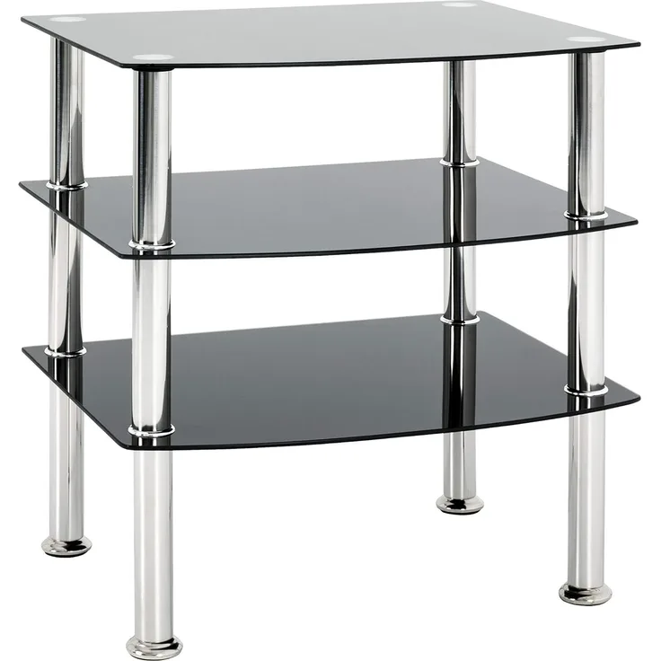Beistelltisch edelstahl schwarz 54x45x59cm