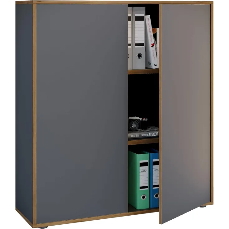 VCM Büroschrank Salia 920790 Anthrazit H. 110 x B. 100 x T. 33 cm