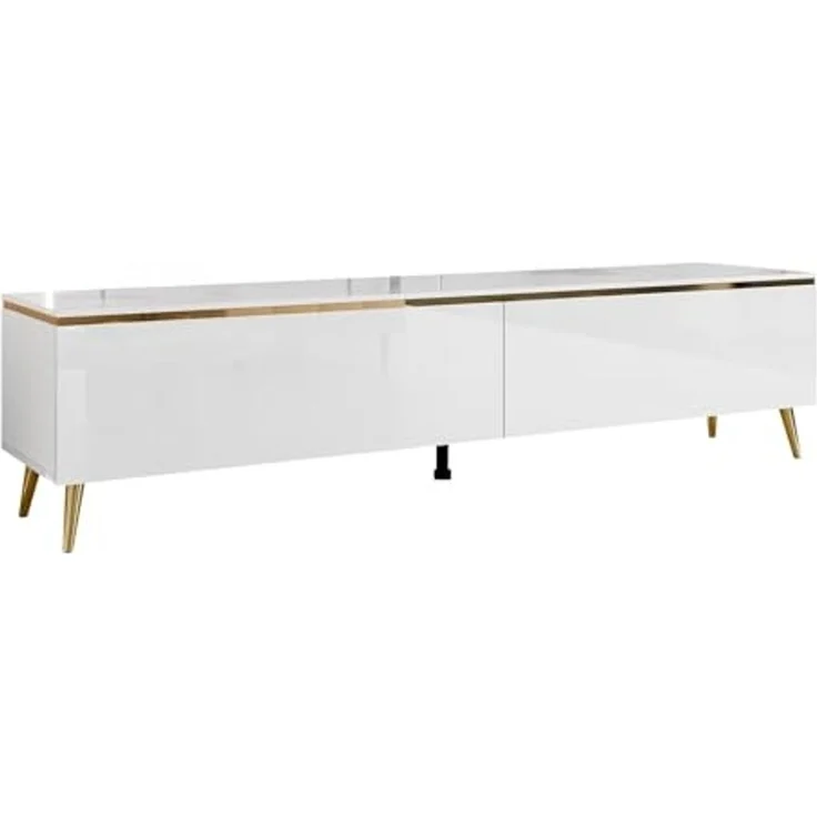 Lookway Lowboard AURORA auf Beinen TV-Schrank in Weiß / Weiß hochglanz, Breite 180 cm – Bild 7