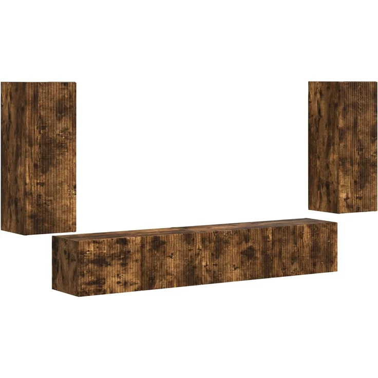 vidaXL TV-Schrankset 4 pcs Geräucherte Eiche Holzwerkstoff 3409164 – Bild 2