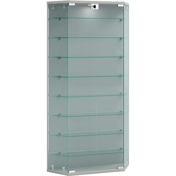 MID.YOU Vitrine Benila, hängend, 4 Fächer, Silber, Glas, 83x114x17 cm – Bild 4