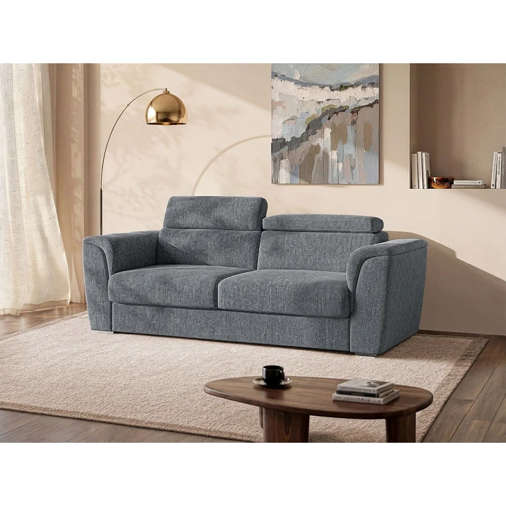 Vente-unique - RIZORA - Schlafsofa - Plastik - Kunststoff (PVC) - Anthrazitgrau - 230 x 223 x 88 cm – Bild 2