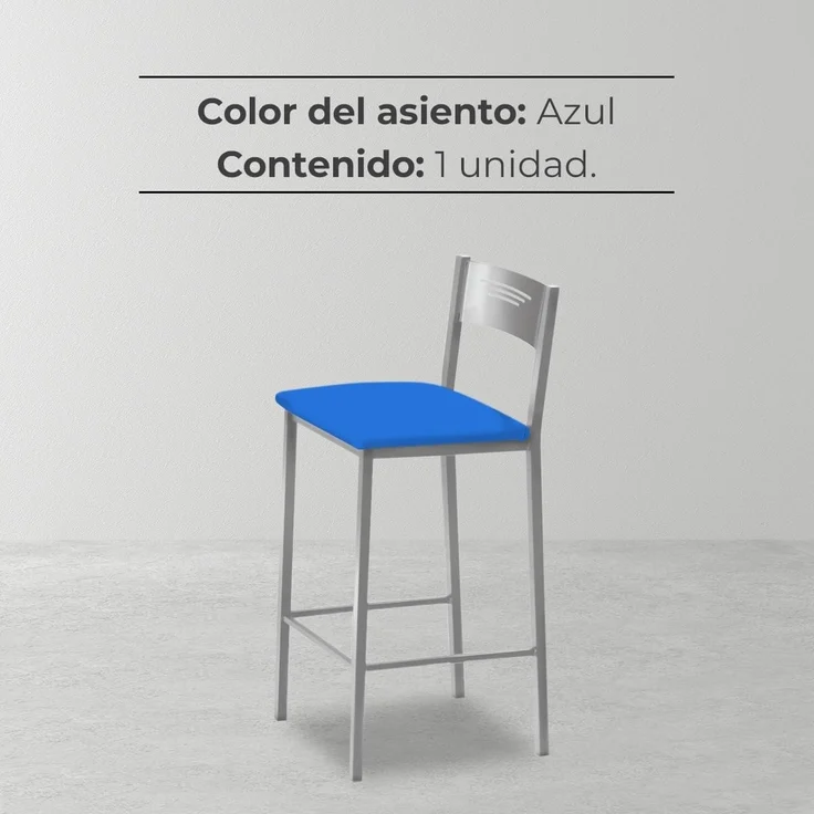 ASTIMESA - Hohe Küchenhocker mit Rückenlehne - Gestell aus Aluminium und Sitzfläche aus Kunstleder - Farbe des Sitzes: Blau, Lieferumfang: 1 Stück, Maße: 90 cm (Gesamthöhe) – Bild 6