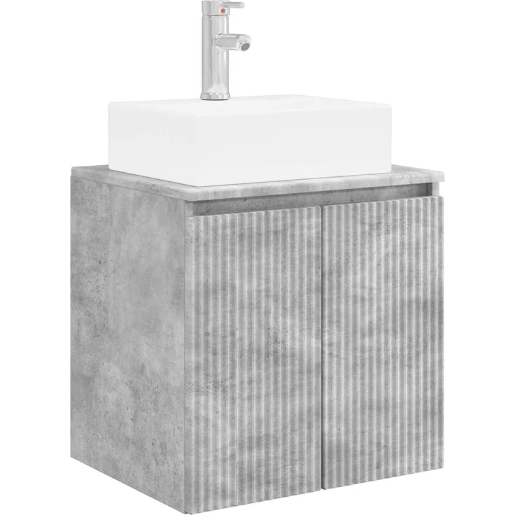 vidaXL Badezimmerschrank-Set 3 stk. Betongrau 129 x 41 x 79,5 cm 3405650 – Bild 5