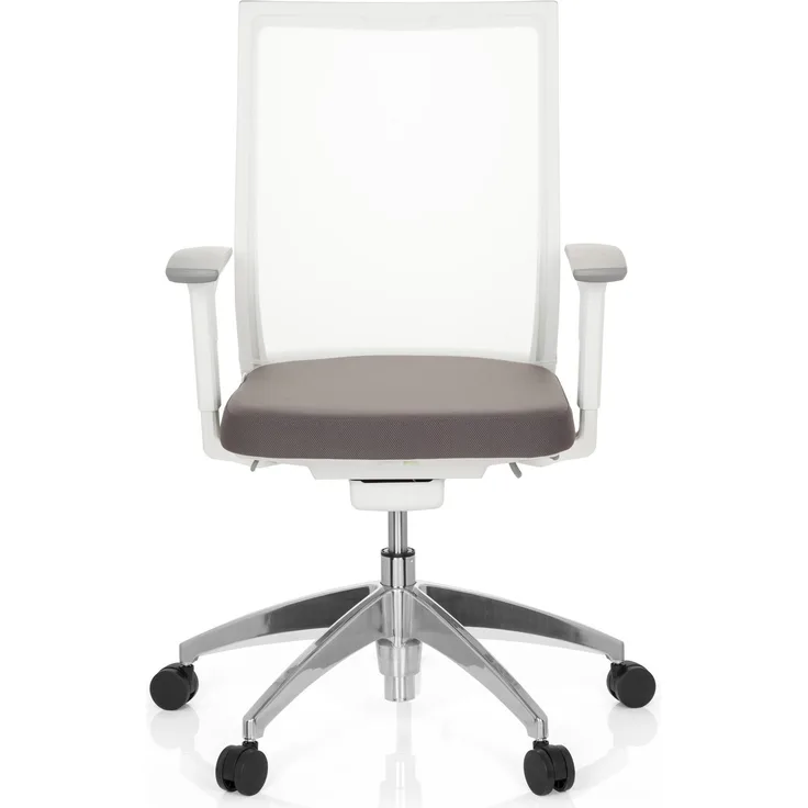 hjh OFFICE Profi Bürostuhl ASPEN WHITE Stoff Grau/Weiß