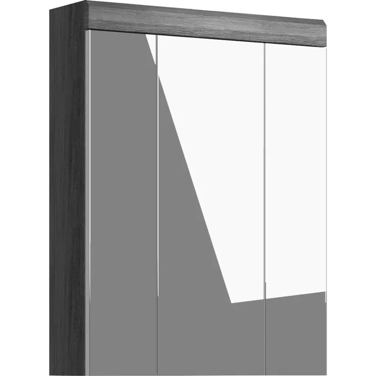 Spiegelschrank Stirling / Scout, Glas, Holzwerkstoff, Grau, Verspiegelt, 60 x 79 x 18 cm