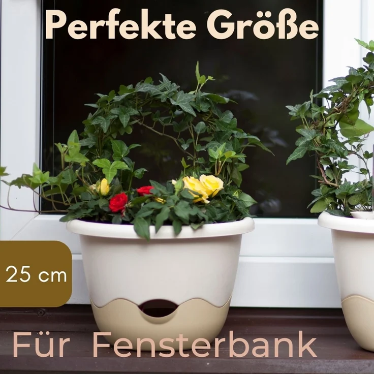 GarPet Blumentopf Blumentopf Hängeampel Blumenampel Kette 25 cm hell + dunkel anthrazit – Bild 9