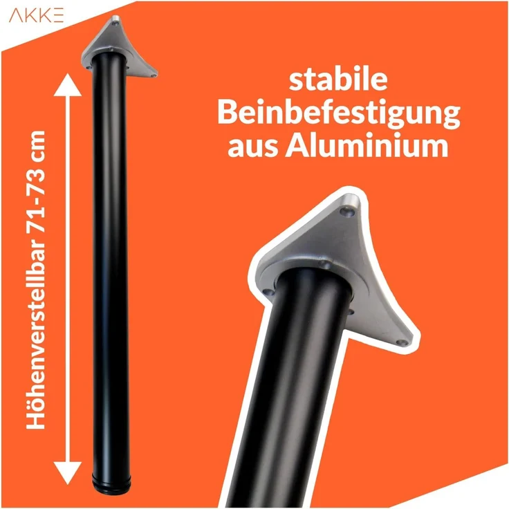 AKKE Esstisch, Esszimmertisch mit schwarzen Beinen Küchentisch Bürotisch 2mm PVC – Bild 9