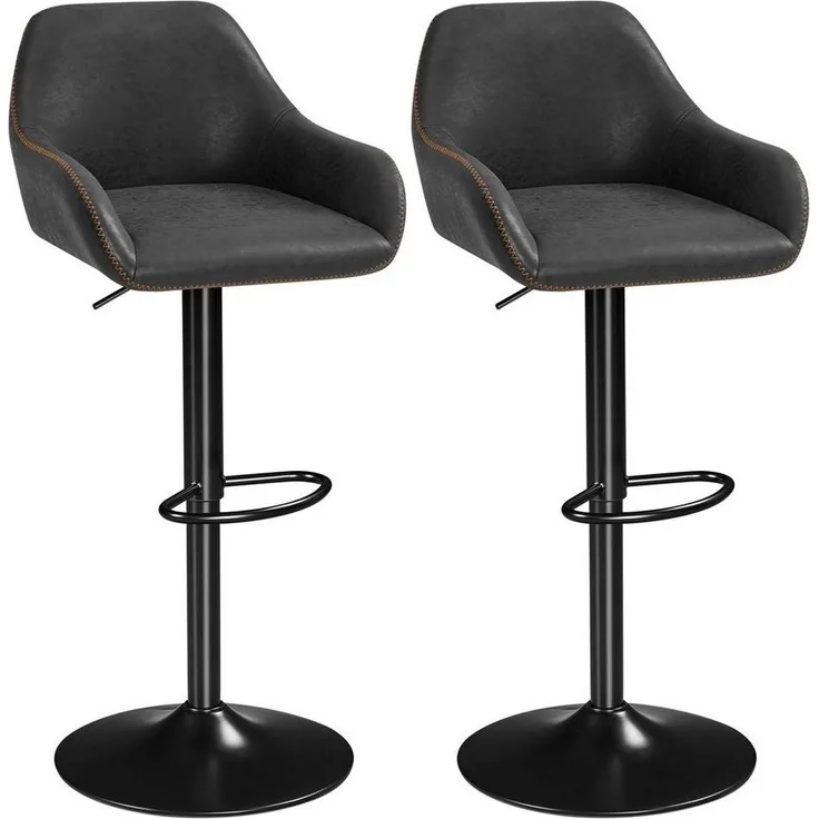 Yaheetech Barhocker (2 St), Barstuhl Bistrohocker aus Kunstleder