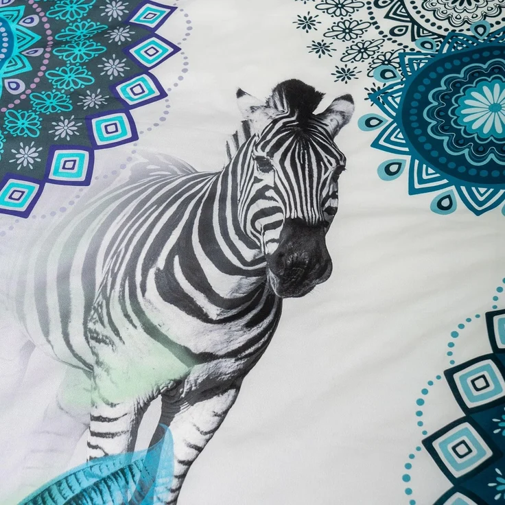 Traumschloss Bettwäsche Baumwolle, Renforcé, 2 teilig, Zebra Mandalas blau – Bild 5