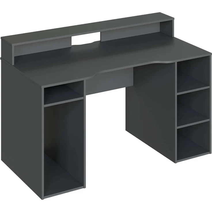 Habitdesign Ozone, Gamertisch, Computertisch, Finish in Anthrazit, Maße: 136 cm (L) x 67 cm (B) x 73-88 cm (H). – Bild 1