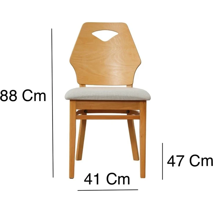 Skye Decor 'Nova - Oak, Beige' Stuhlset (2-teilig), Eiche / Beige, 42 x 87 x 42 cm – Bild 6